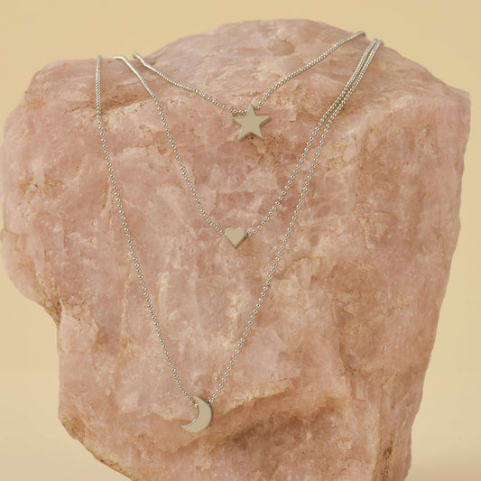 Silver double cuore necklace
