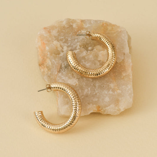 Golden hoop earrings