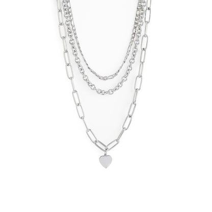 Triple silver chunky necklace