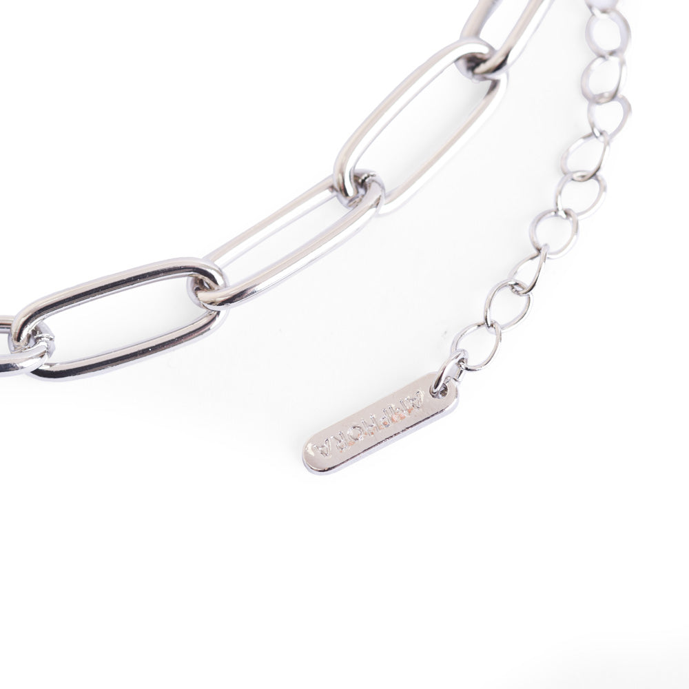 Triple silver chunky necklace