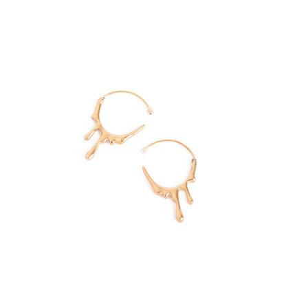 Golden hoop drop earrings