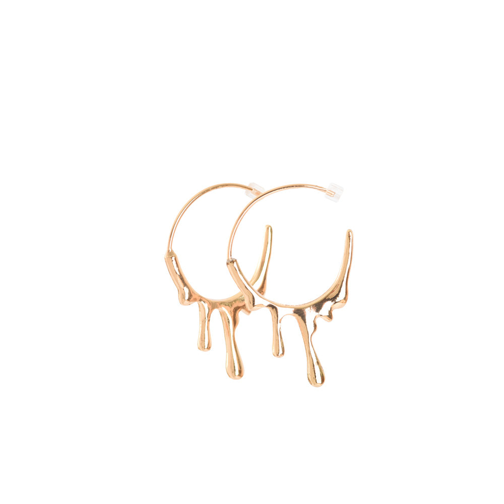 Golden hoop drop earrings