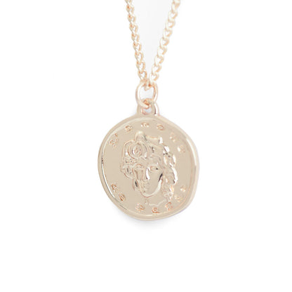 Triple gold coin necklace