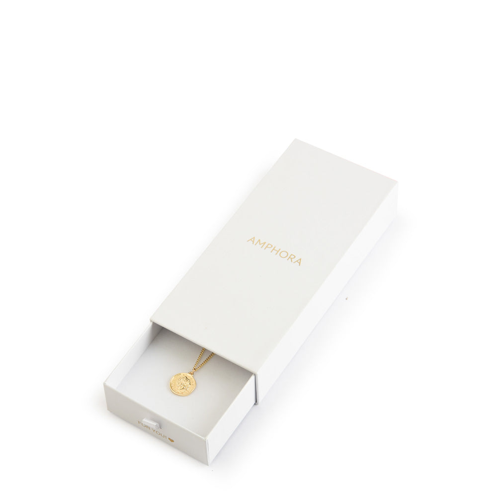 Triple gold coin necklace
