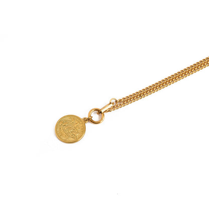 Gold adjustable coin necklace