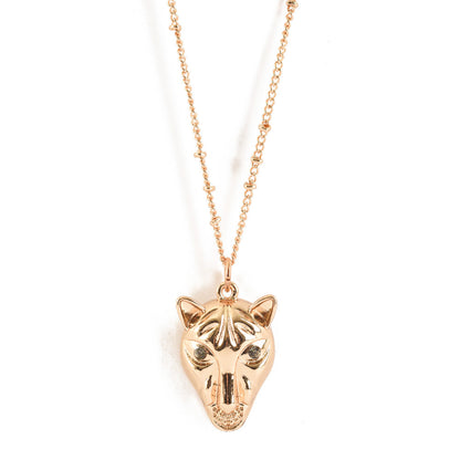 Golden triple jaguar necklace