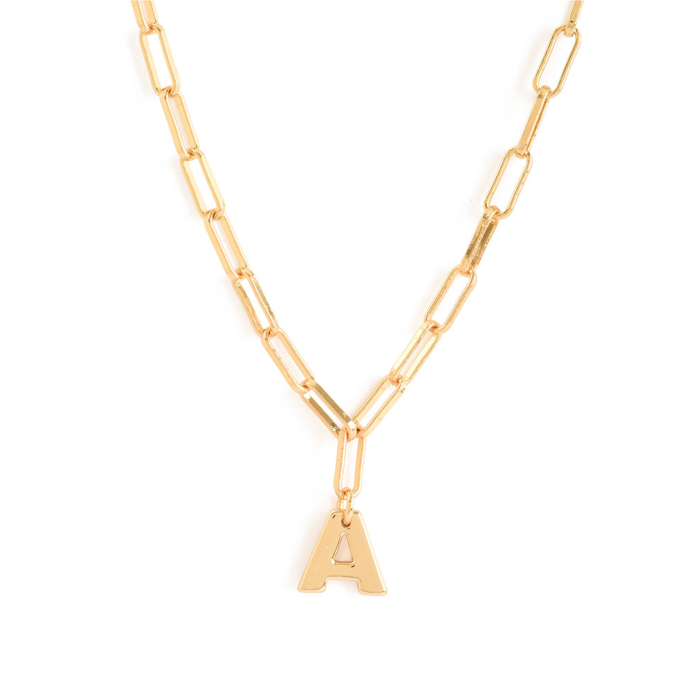 Gold initial adjustable necklace