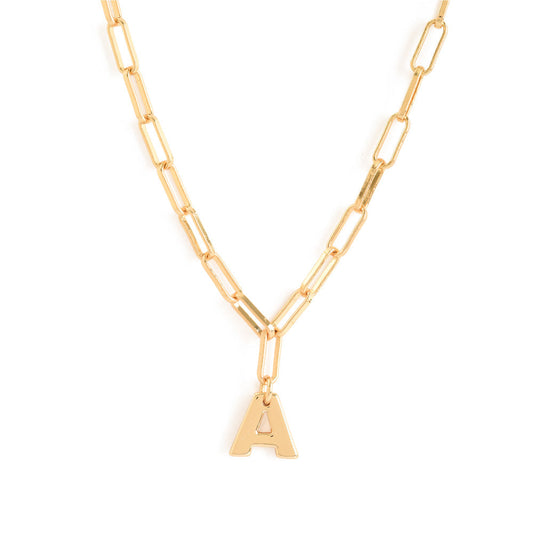 Gold initial adjustable necklace