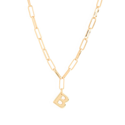 Gold initial b adjustable necklace