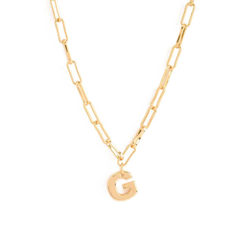 Gold initial g adjustable necklace