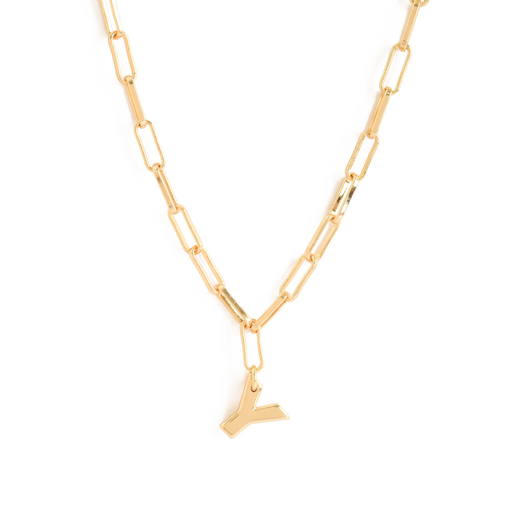 Initial and gold adjustable necklace