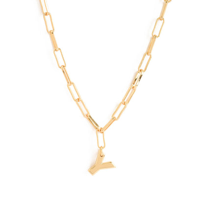 Initial and gold adjustable necklace