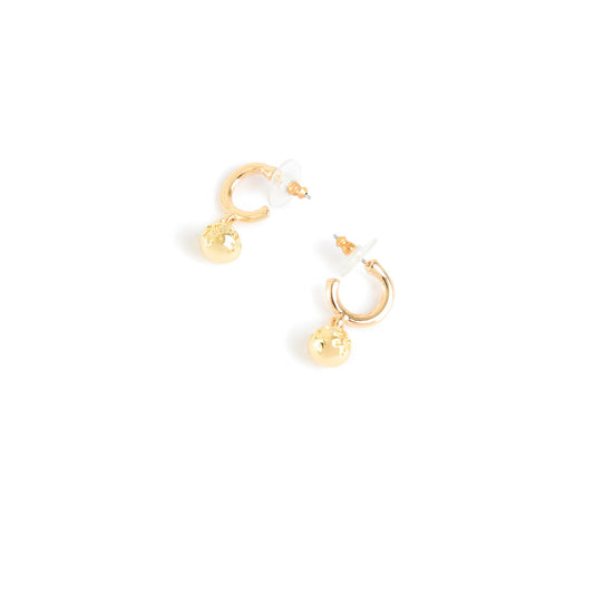 Hoops with gold milan pendant