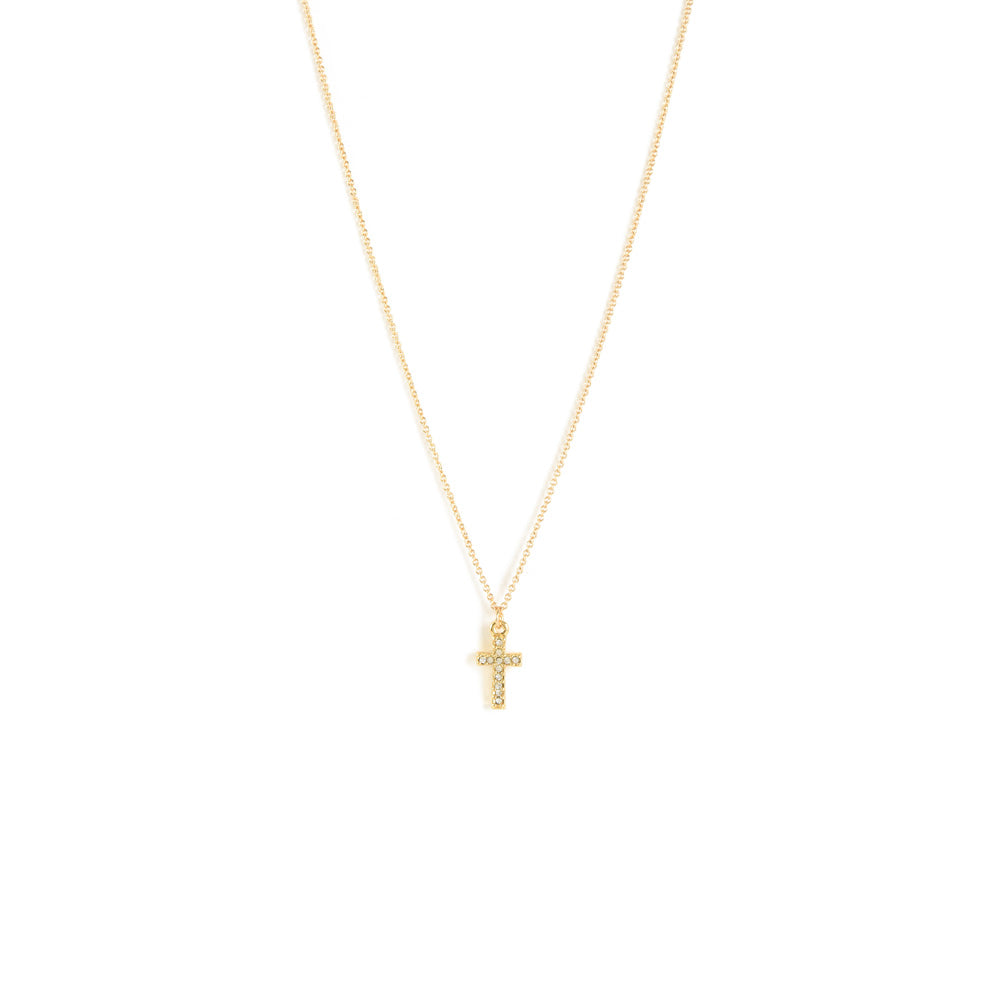 Gold cross pendant necklace