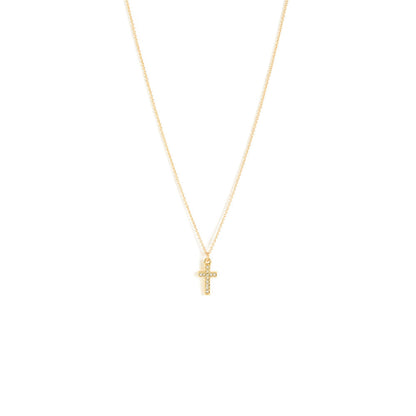 Gold cross pendant necklace