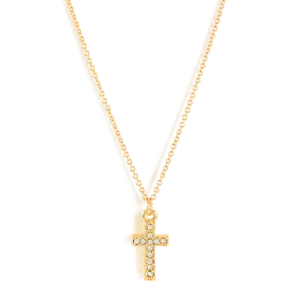 Gold cross pendant necklace