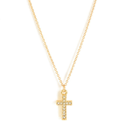 Gold cross pendant necklace