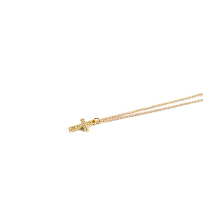 Gold cross pendant necklace