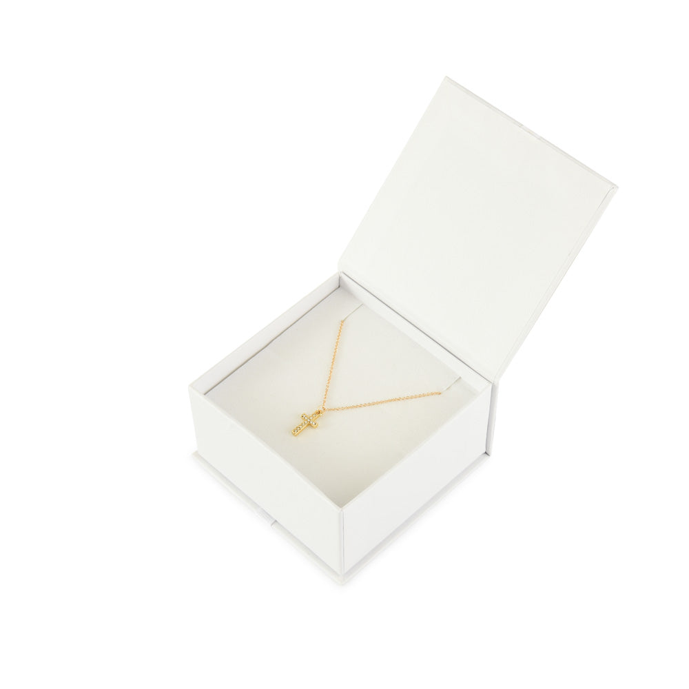 Gold cross pendant necklace