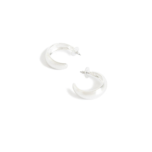 Silver California hoop earrings