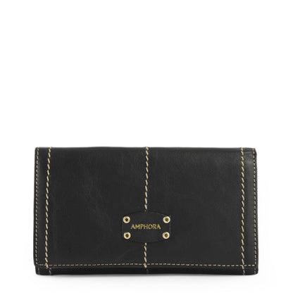amphora le eyelet billetera cierre exterior negro