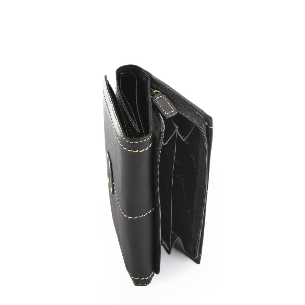 amphora le eyelet billetera cierre exterior negro