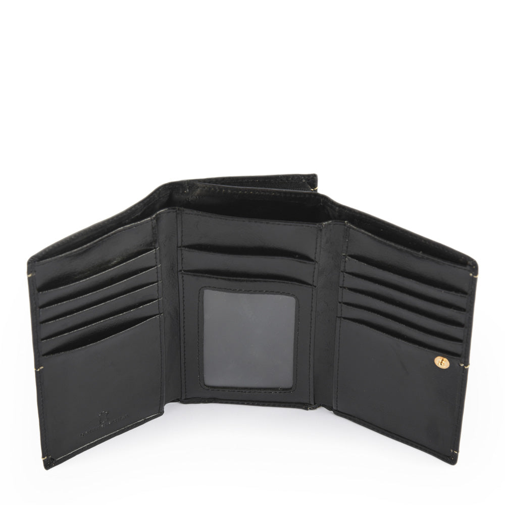 amphora le eyelet billetera cierre exterior negro