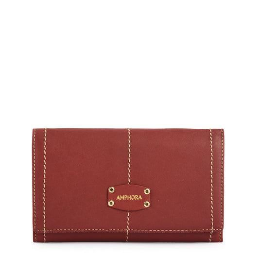 amphora le eyelet billetera cierre exterior rojo
