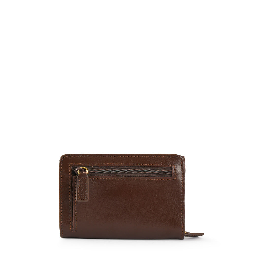 Small Crocco Class Dark Brown Exterior Zip Wallet