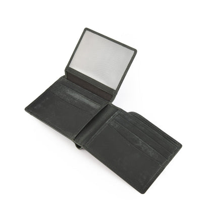 Galo Black Medium Flap Wallet