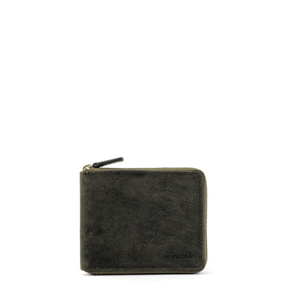 Dark gray alfonso medium zipper wallet
