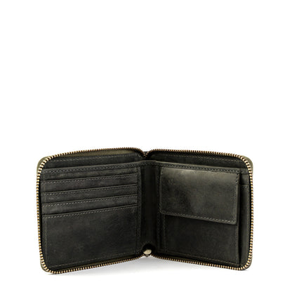 Dark gray alfonso medium zipper wallet