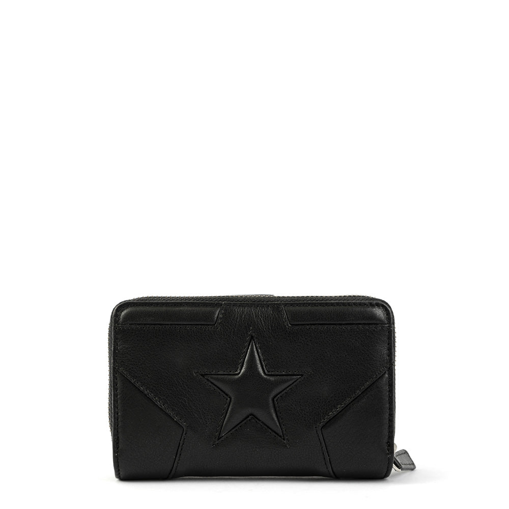 Small Étoiles Black Exterior Closure Wallet