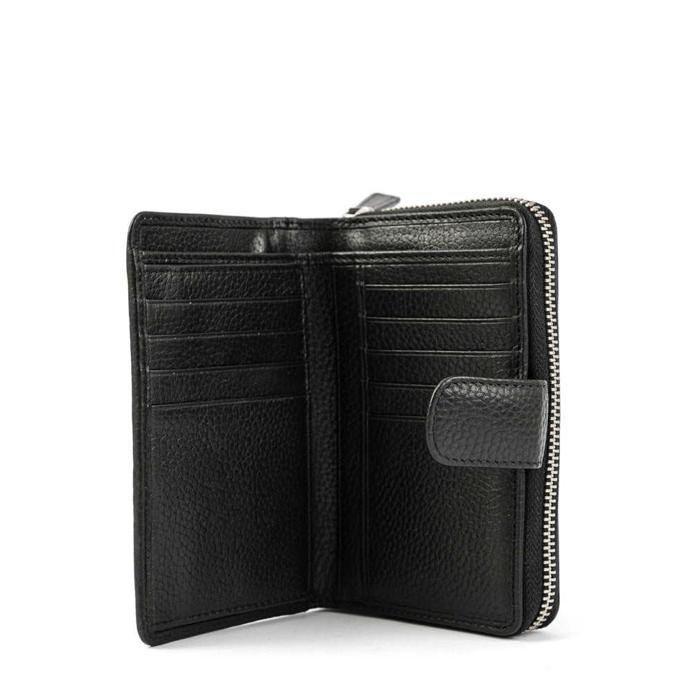 Small Étoiles Black Exterior Closure Wallet