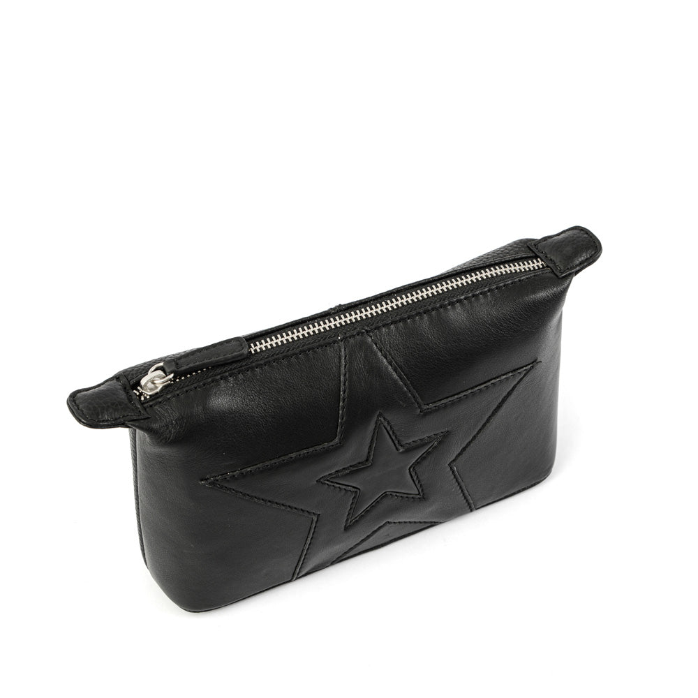 Black étoiles oval cosmetic bag