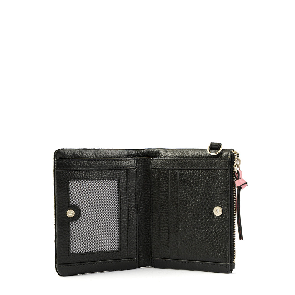 Nile Small Black Exterior Closure Wallet