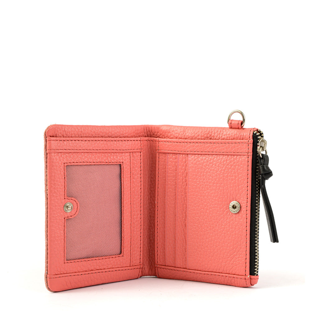 Small Nile Coral Wallet with Exterior Closure