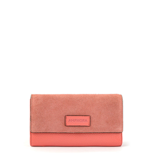 Nile coral checkbook with flap