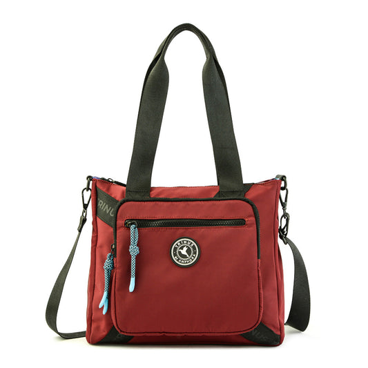 Medium ait burgundy two-handle wallet