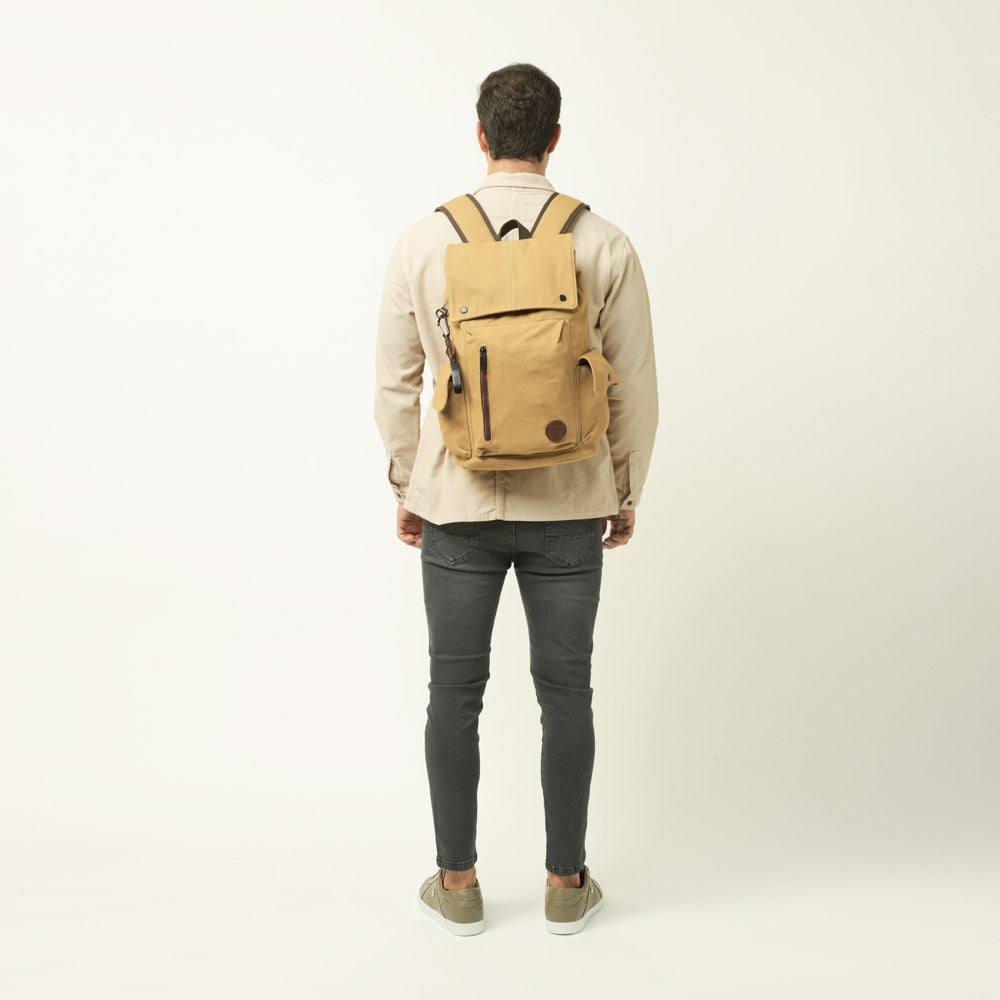 Large Notebook Backpack Juan Dark Beige