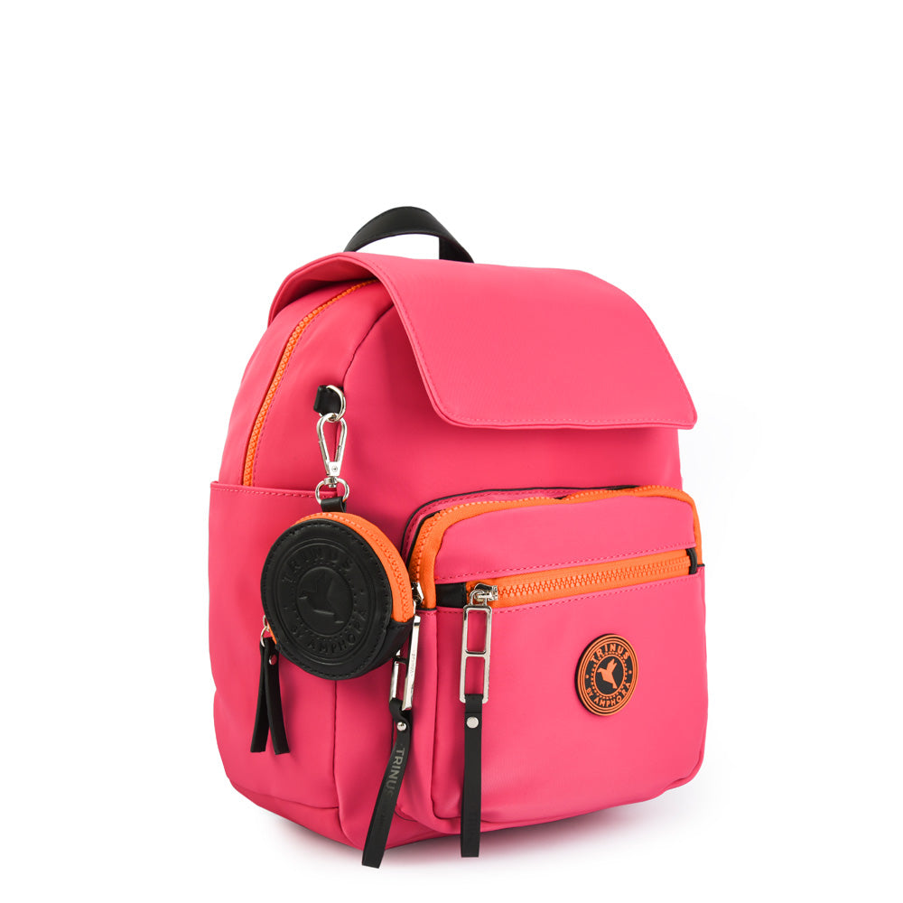 amphora darby mochila con tapa grande fucsia