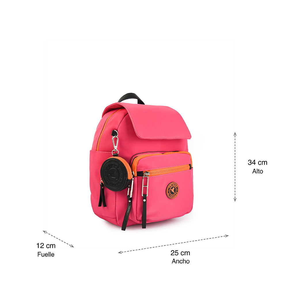 Darby backpack with large fuchsia lid