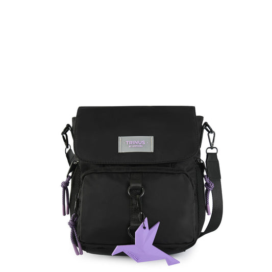 Large black surrey crossbody bag