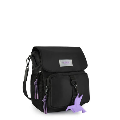 Large black surrey crossbody bag