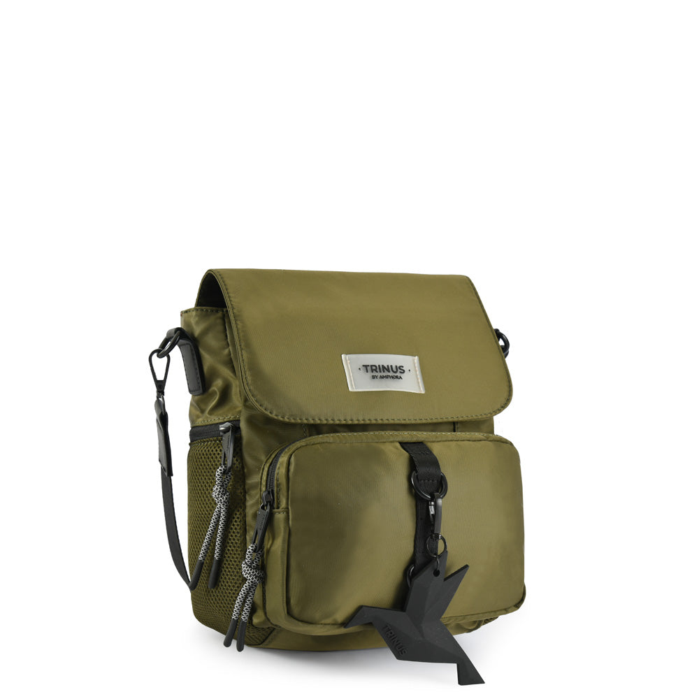 Large olive green surrey crossbody bag