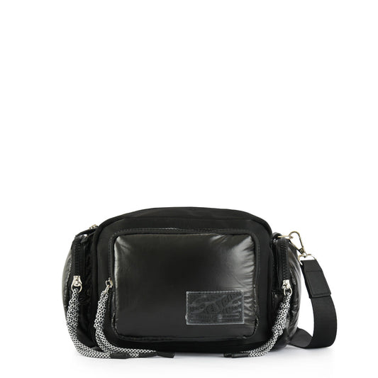 Medium Black Milton Crossbody Wallet