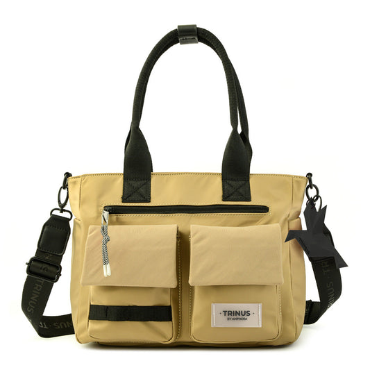 Medium beige auroria two-handle wallet