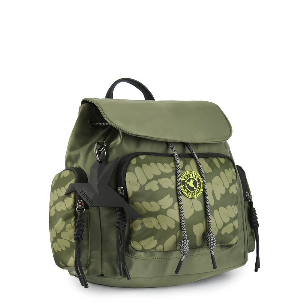 Backpack With Large Lid Parl Olive Green