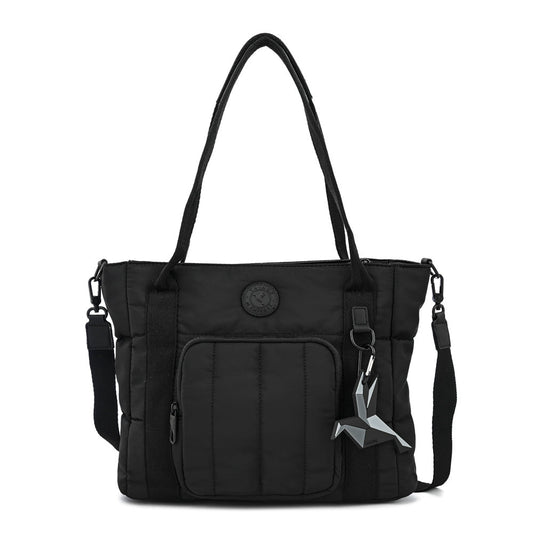 Medium Florence black two-handle three-division wallet