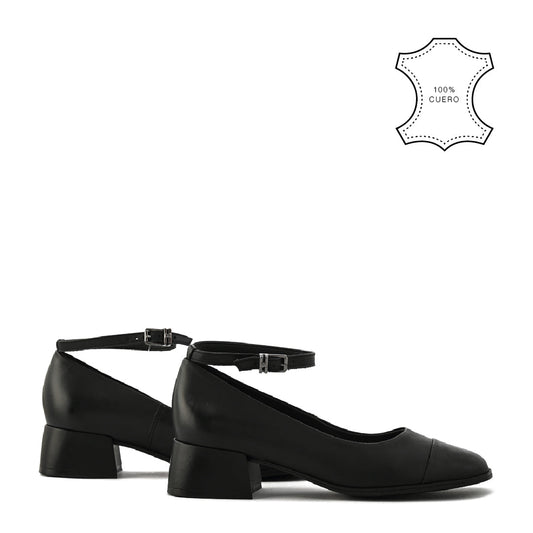 Reina angeline black heel shoe